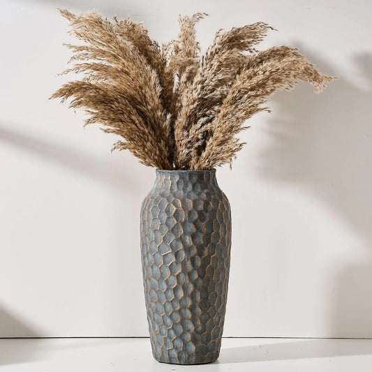 Rustic Antique Ceramic Vase – 12.5” Bronze