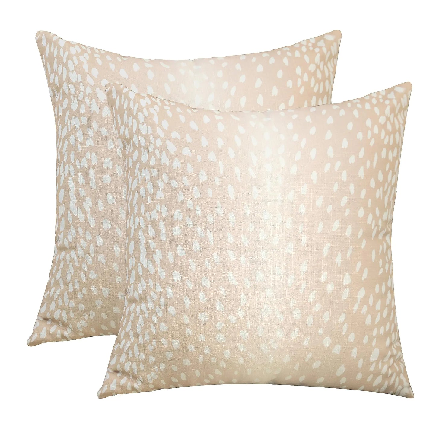 Set of 2 Antelope Pillow Covers 24x24 Inch… Beige and White