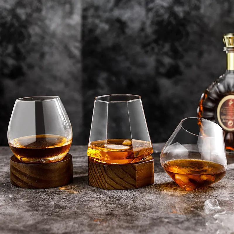 Diamond Octagonal Crystal Whiskey Glass Tumbler, Luxury Barware