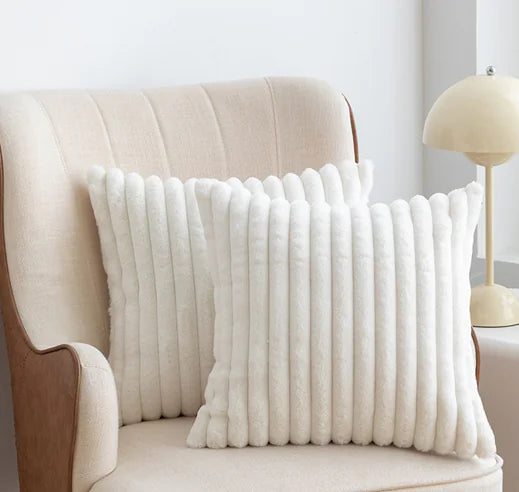 Faux Rabbit Fur Drawstring Pillowcase Cozy Soft