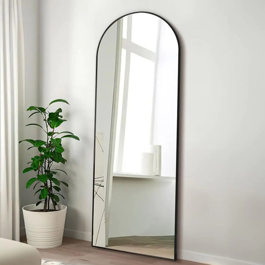Arched Black Full Length Mirror with Stand 57”x20”