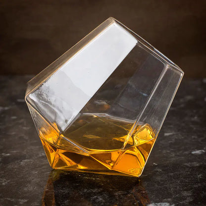 Diamond Whiskey Glass, 370ml Crystal Cocktail Glass