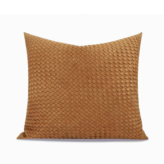 Wabi Wind Orange Coffee Color Hand-woven Leather Bag