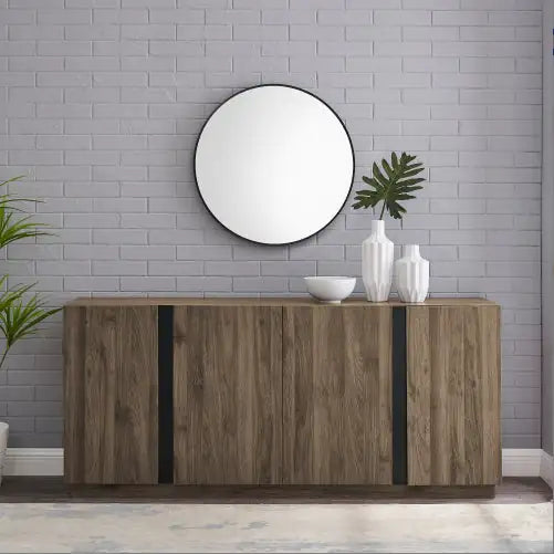 Mid-Century Modern 3-Drawer Low TV Stand For TVs Up To - Slate Grey