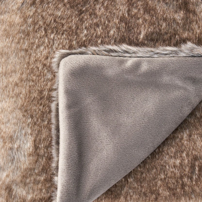 50” x 60” Brown Faux Fur Throw Blanket