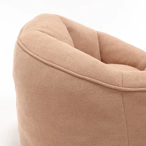 Tan Bean Bag Sofa Chair with Footrest
