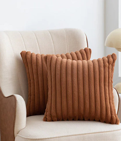 Faux Rabbit Fur Drawstring Pillowcase Cozy Soft