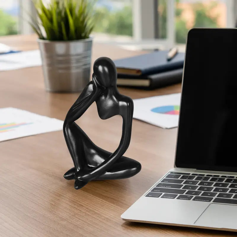 Modern Resin Thinker Statue - Home Office Decor